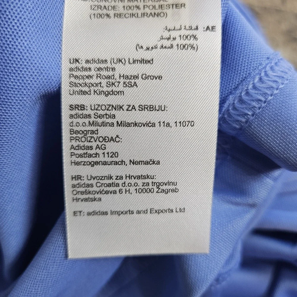 Adidas Golf Polo Shirt Men's XL Blue Printed Stripe Performance Short Sleeve NWT - Picture 4 of 4